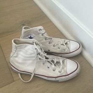 White hightop converse